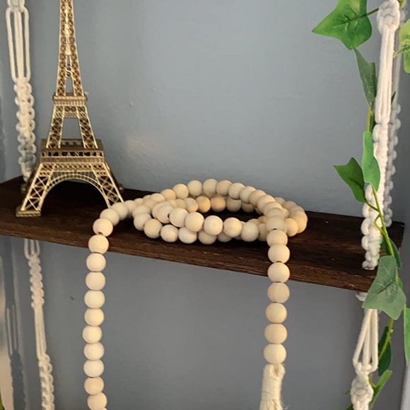 Bead Garland Wooden Boho Cottage Decor Farmhouse Mantel Accent Table Decoration - Picture 5 of 5